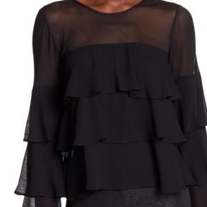 Triple ruffled sheer blouse by BCBGeneration